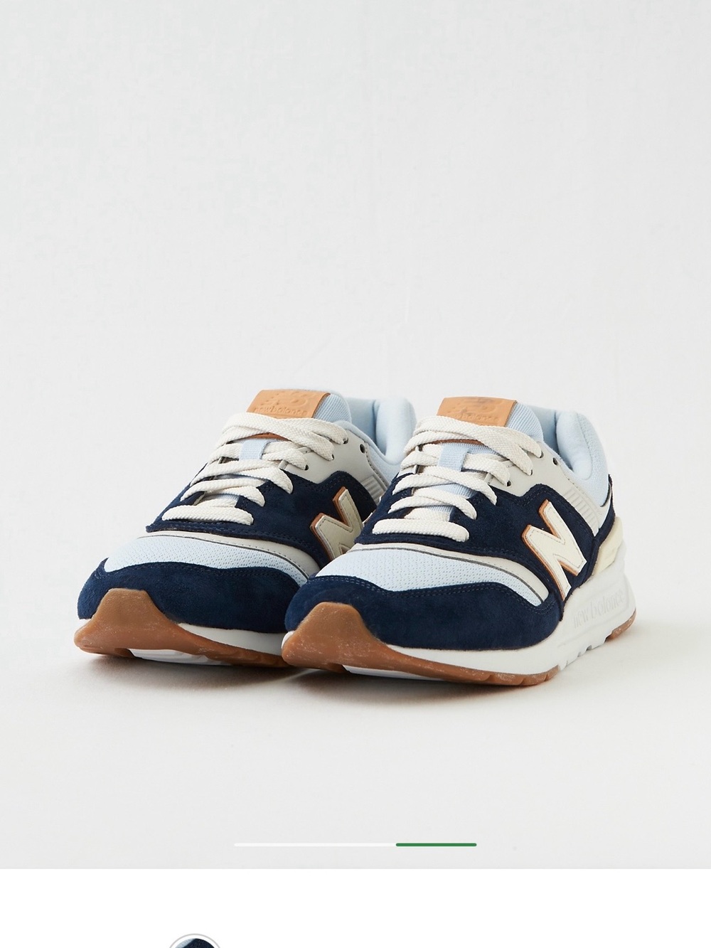 New Balance Women's Navy, Light Blue and Tan Lace-Up Sneakers, Size 5